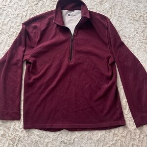 GAP Men's Maroon Zip-Up athletic fit Sweater